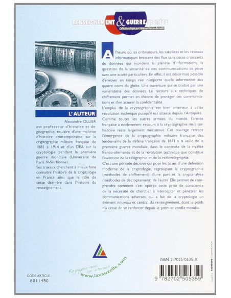 La Cryptographie Militaire avant la guerre de 1914 La Cryptographie Militaire avant la guerre de 1914