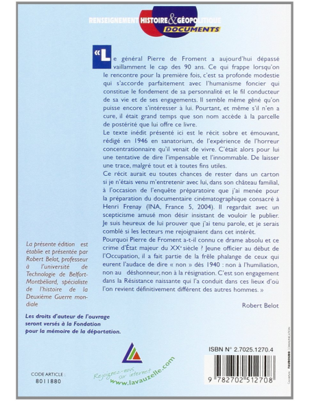 Un volontaire de la nuit dans l'enfer des camps nazis