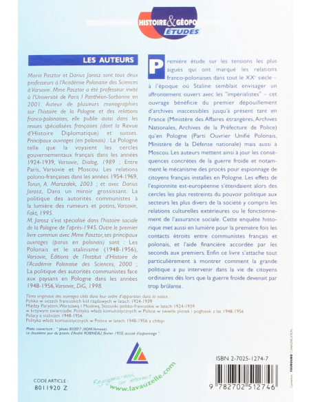Conflits brûlants de la guerre froide - Les relations franco-polonaises de 1945 à 1954