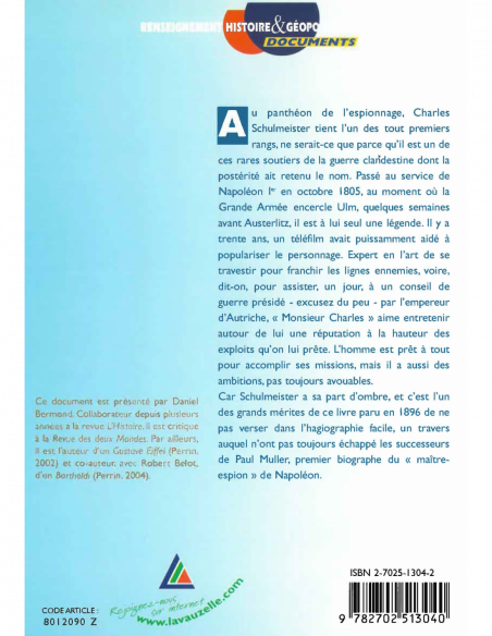 L'Espionnage militaire sous Napoléon 1er, Ch. Schulmeister L'Espionnage militaire sous Napoléon 1er, Ch. Schulmeister