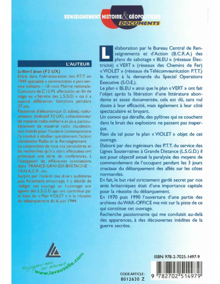 Le plan VIOLET P.T.T. - Son impact sur la réussite du débarquement 5/6 juin 1944 Le plan VIOLET P.T.T. - Son impact sur la réussite du débarquement 5/6 juin 1944