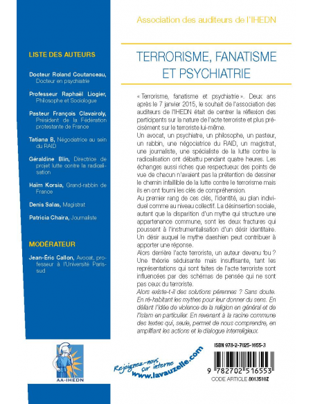 Terrorisme, Fanatisme et Psychiatrie