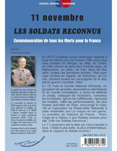 11 novembre - Les Soldats Reconnus - Commémoration de tous les Morts pour la France