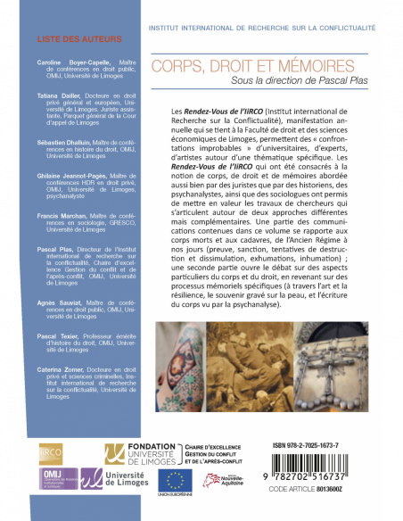 Autour du Corps - Corps, Droit et Mémoires