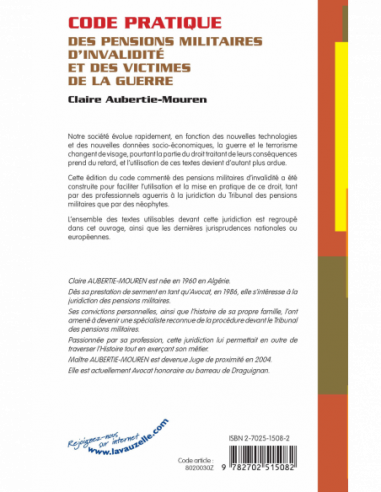 Code pratique des pensions militaires d'invalidité et des victimes de la guerre