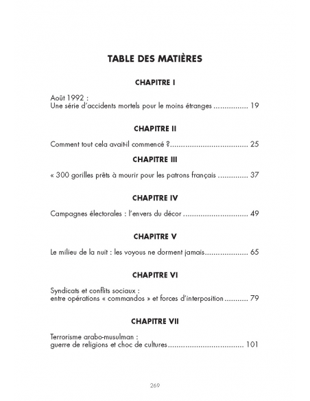 Sommaire Terrorisme et Sécurité Sommaire Terrorisme et Sécurité