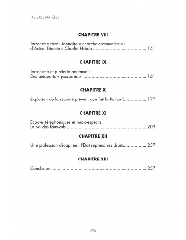 Sommaire Terrorisme et Sécurité