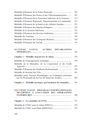 Guide pratique des décorations françaises actuelles - Edition 2015