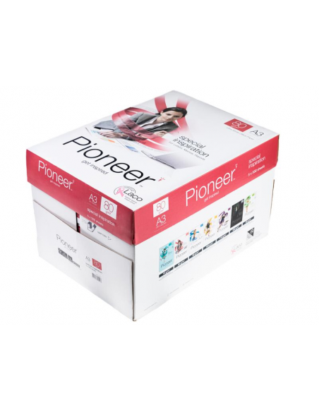 Carton de 5 ramettes 500 feuilles Pioneer PREMIUM blanc A3 - 80g