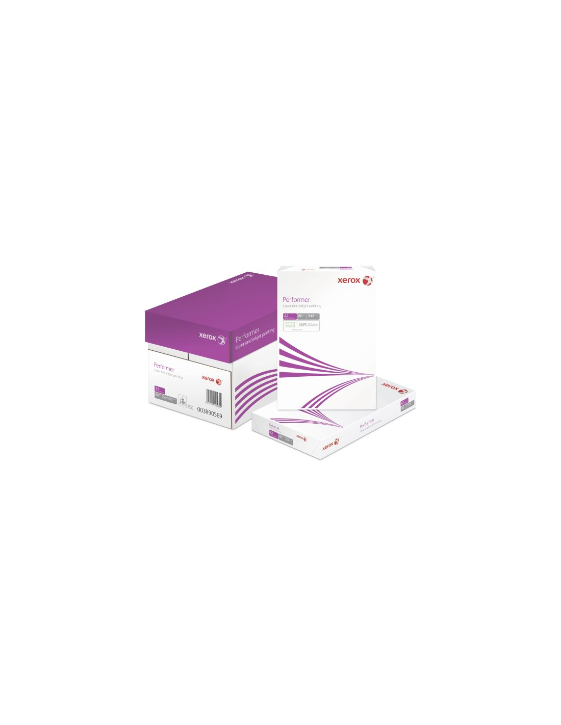 Carton de 5 ramettes 500 feuilles blanches Xerox PERFORMER A3 - 80g