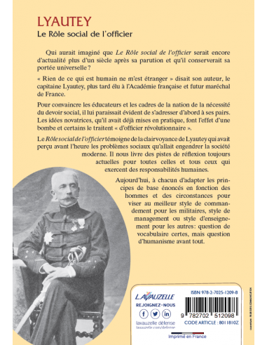 Lyautey - Le Rôle social de l'officier