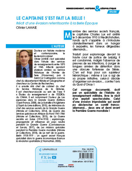 Le Capitaine s'est fait la belle ! Récit d'une évasion retentissante à la Belle Epoque