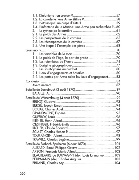 Les saint-cyriens morts au champ d'honneur au cours de la guerre impériale de 1870