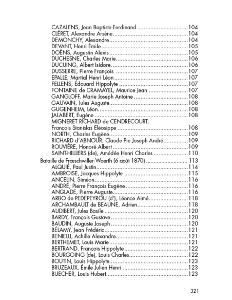 Les saint-cyriens morts au champ d'honneur au cours de la guerre impériale de 1870
