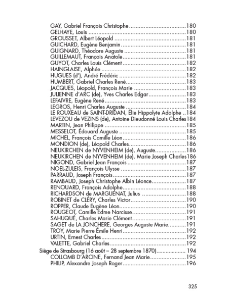 Les saint-cyriens morts au champ d'honneur au cours de la guerre impériale de 1870