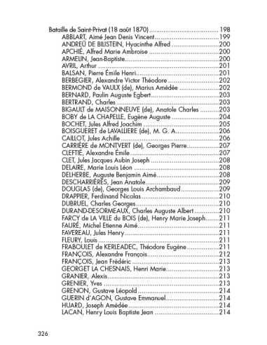 Les saint-cyriens morts au champ d'honneur au cours de la guerre impériale de 1870