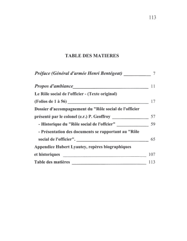 Lyautey - Le Rôle social de l'officier