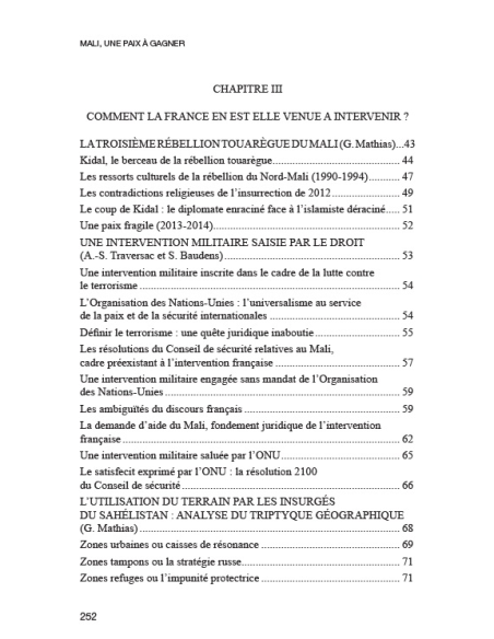 Mali, une paix à gagner