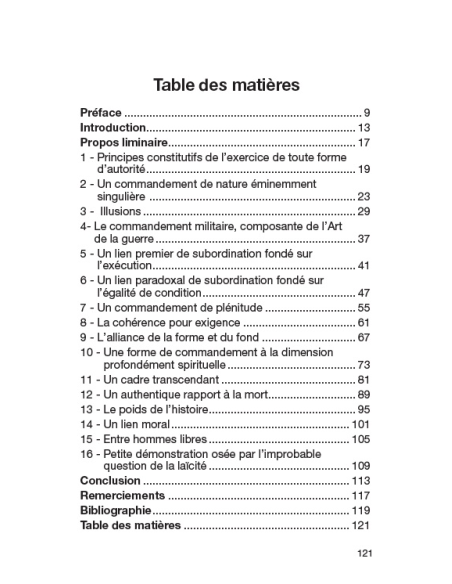 De la philosophie essentielle du commandement militaire