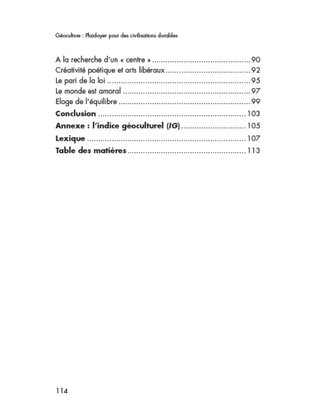 Géoculture - Plaidoyer pour des civilisations durables