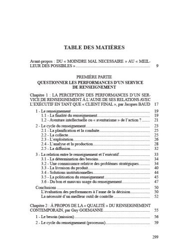 Renseignement & Evaluation des Performances - Le meilleur des possibles