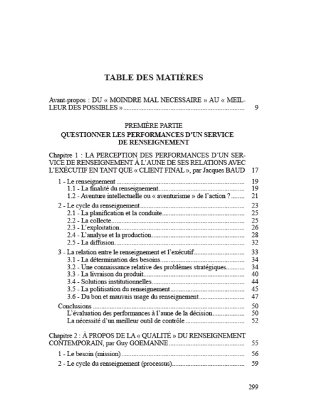 Renseignement & Evaluation des Performances - Le meilleur des possibles