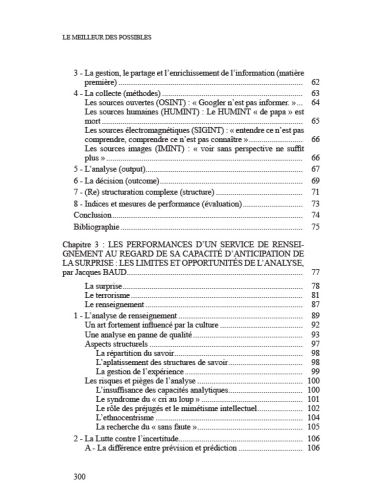 Renseignement & Evaluation des Performances - Le meilleur des possibles