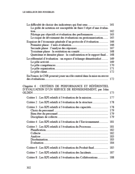 Renseignement & Evaluation des Performances - Le meilleur des possibles