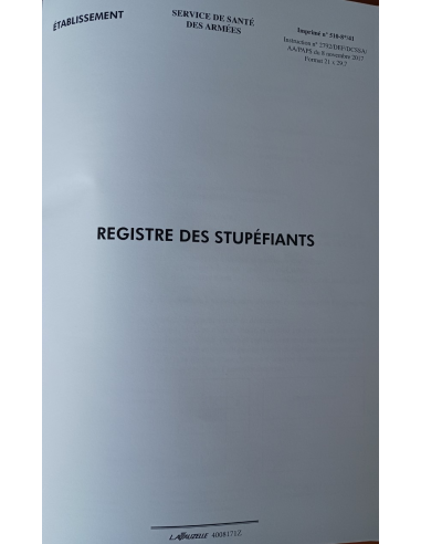 REGISTRE DES STUPEFIANTS A4 510-8*/41