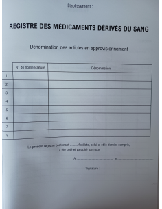 REGISTRE DES MEDICAMENTS DERIVES DU SANG 620-8*/19 2