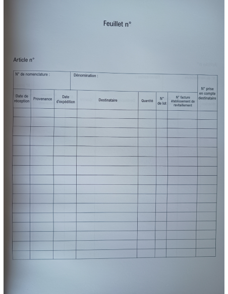 REGISTRE DES MEDICAMENTS DERIVES DU SANG 620-8*/19
