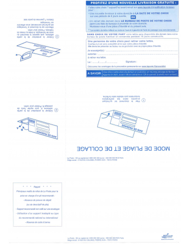 Boîte de 1000 recommandés A4 sans accusé de réception avec code Barre