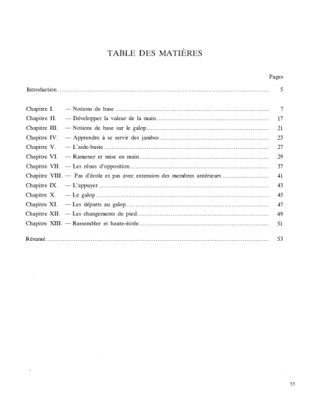 Sommaire Licart : Perfectionnement équestre