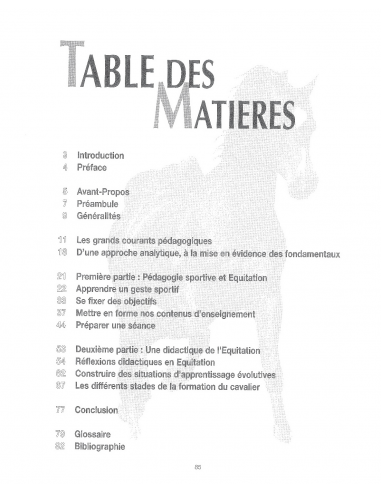 Sommaire Enseigner l'équitation