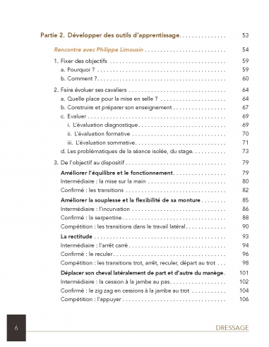 Sommaire Dressage: Enseigner, entraîner, coacher