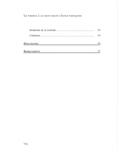 Sommaire Le Travail à la main