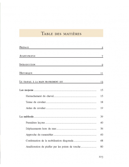Sommaire Le Travail à la main Sommaire Le Travail à la main