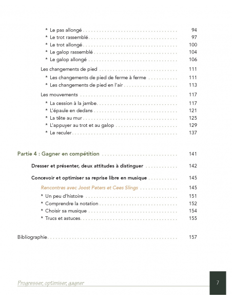 Sommaire DRESSAGE ET COMPETITION Sommaire DRESSAGE ET COMPETITION