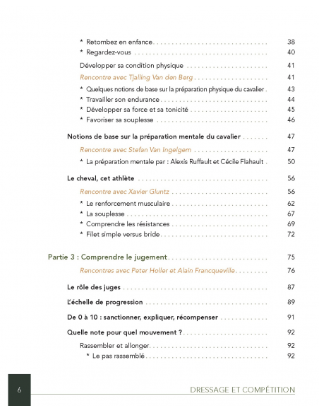 Sommaire DRESSAGE ET COMPETITION Sommaire DRESSAGE ET COMPETITION