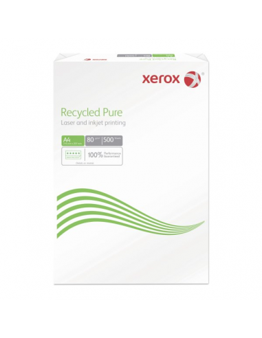 Carton de 5 ramettes 500 feuilles blanches XEROX RECYCLED PURE A4 - 80g