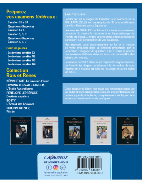 Cavalier - Manuel de préparation aux examens fédéraux galops 1 à 4 Cavalier - Manuel de préparation aux examens fédéraux galops 1 à 4
