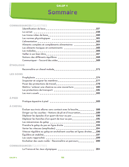 galops 1 à 4 - Manuel de préparation aux examens fédéraux