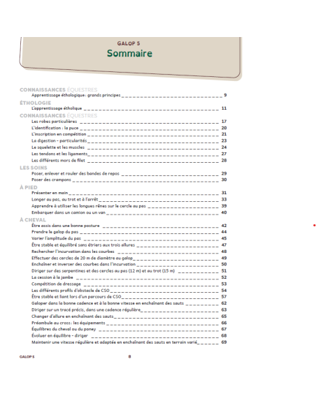 galops 5 à 7 - Manuel de préparation aux examens fédéraux