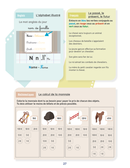 Mon Cahier d'activités sur le thème du cheval - Niveau CE1