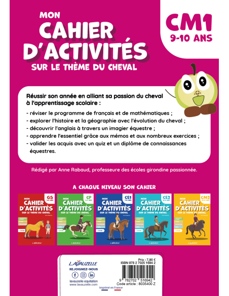 Mon Cahier d'activités sur le thème du cheval - Niveau CM1