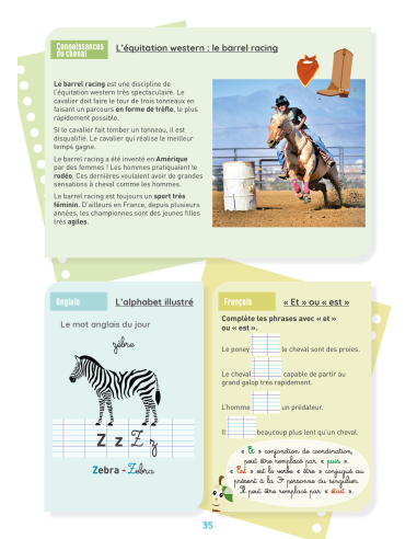 Mon Cahier d'activités sur le thème du cheval - Niveau CE2