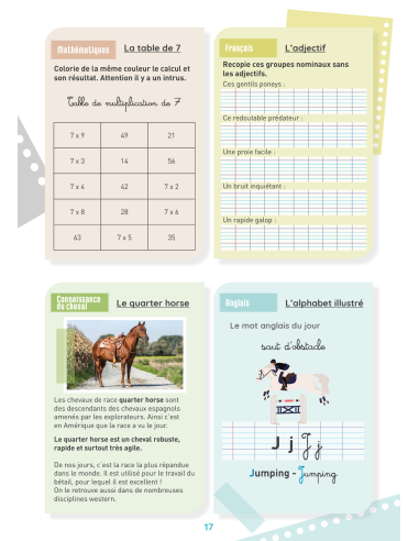 Mon Cahier d'activités sur le thème du cheval - Niveau CE2