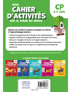 Mon Cahier d'activités sur le thème du cheval - Niveau CP 2