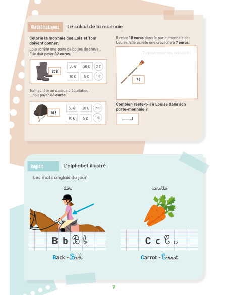 Mon Cahier d'activités sur le thème du cheval - Niveau CP