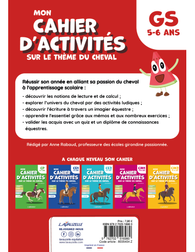Mon Cahier d'activités sur le thème du cheval - Niveau Grande Section